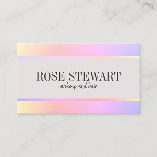 Elegant, stijlvol holografisch en haarfijn visitekaartje (Voorkant)