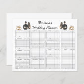 Elegant stijlvol huwelijksplanner papier vel (Voorkant / Achterkant)