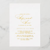 Elegant stijlvol kalligrafie Sip en See Gold Folie Uitnodiging (Voorkant)