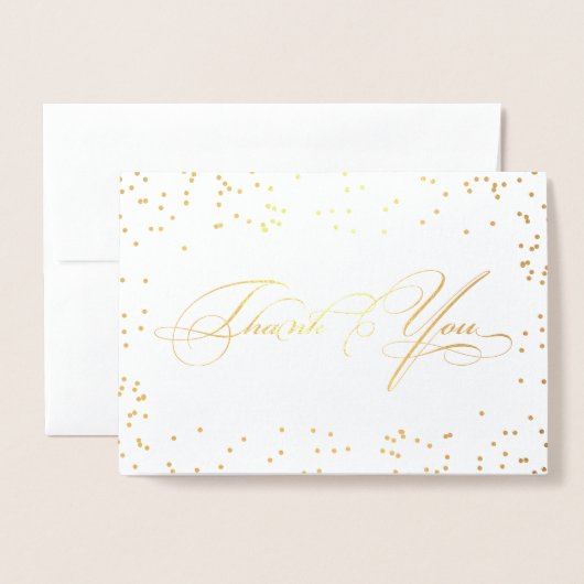Elegant stijlvol kalligrafiescript Dank u Folie Kaarten (Voorkant met envelop)