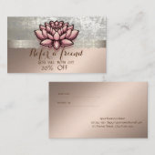 Elegant Stijlvol Kant Lotus Aanbevelingskaartje (Voorkant / Achterkant)