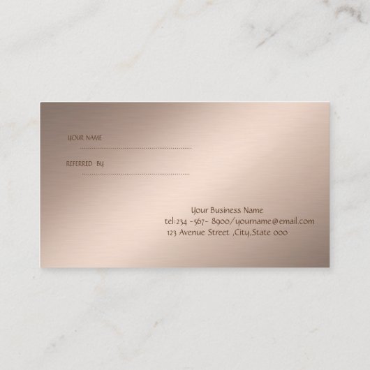 Elegant Stijlvol Kant Lotus Aanbevelingskaartje (Achterkant)