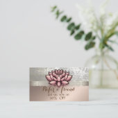 Elegant Stijlvol Kant Lotus Aanbevelingskaartje (Staand voorkant)