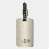 Elegant stijlvol kat - Slanzende Folie, vertrouwel Bagagelabel (Voorkant verticaal)