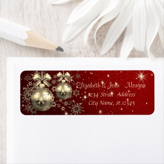 Elegant Stijlvol, kerstballen, Snowflakes Etiket (Insitu)