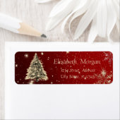 Elegant stijlvol, kerstboom, sterren, sneeuwvlokke etiket (Insitu)