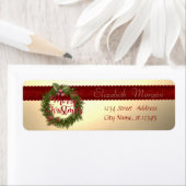 Elegant stijlvol kerstfeest Holliday Wreater Etiket (Insitu)