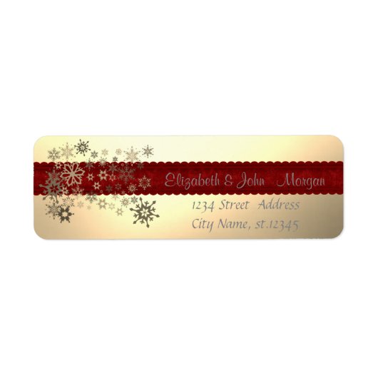 Elegant Stijlvol, Kerstmis, Faux Gold, Snowflakes Etiket (Voorkant)