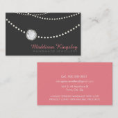 Elegant stijlvol ketting solitaire grijs koraal visitekaartje (Voorkant / Achterkant)