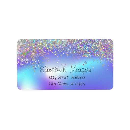 Elegant stijlvol, kleurrijk Confetti holografisch Etiket (Voorkant)