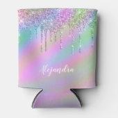 Elegant stijlvol, kleurrijk holografisch glitter d blikjeskoeler (Voorkant)