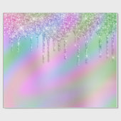 Elegant stijlvol, kleurrijk holografisch glitter d cadeaupapier (Vlak)