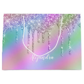 Elegant stijlvol, kleurrijk holografisch glitter d groot cadeauzakje (Voorkant)
