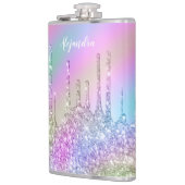 Elegant stijlvol, kleurrijk holografisch glitter d heupfles (Links)