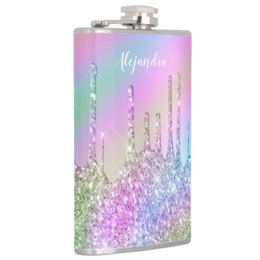 Elegant stijlvol, kleurrijk holografisch glitter d heupfles (Rechts)