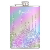 Elegant stijlvol, kleurrijk holografisch glitter d heupfles (Voorkant)