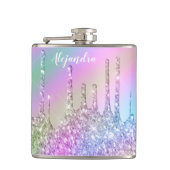 Elegant stijlvol, kleurrijk holografisch glitter d heupfles (Voorkant)