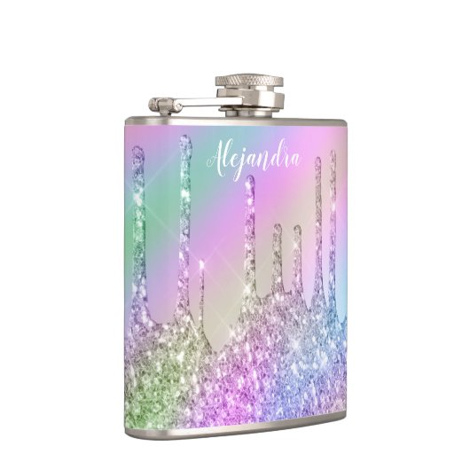 Elegant stijlvol, kleurrijk holografisch glitter d heupfles (Rechts)