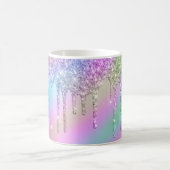 Elegant stijlvol, kleurrijk holografisch glitter d koffiemok (Center)