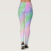 Elegant stijlvol, kleurrijk holografisch glitter d leggings (Achterkant)