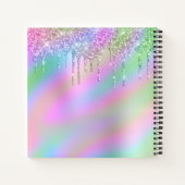 Elegant stijlvol, kleurrijk holografisch glitter d notitieboek (Achterkant)