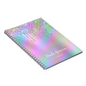 Elegant stijlvol, kleurrijk holografisch glitter d notitieboek (Rechterzijde)