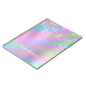 Elegant stijlvol, kleurrijk holografisch glitter d notitieboek (Linkerzijde)