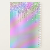 Elegant stijlvol, kleurrijk holografisch glitter d planner (Achterkant)