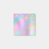 Elegant stijlvol, kleurrijk holografisch glitter d post-it® notes (Voorkant)