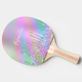 Elegant stijlvol, kleurrijk holografisch glitter d tafeltennisbatje (Zijkant)