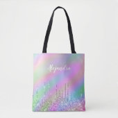 Elegant stijlvol, kleurrijk holografisch glitter d tote bag (Voorkant)