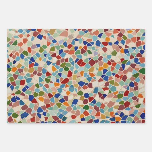 Elegant Stijlvol Kleurrijk Mozaïek Patroon Inpakpapier Vel (Voorkant 3)