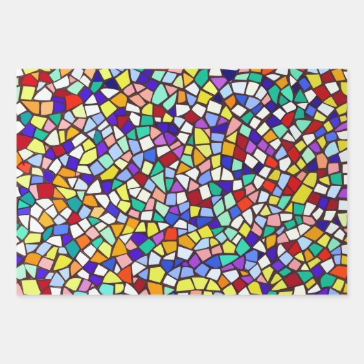 Elegant Stijlvol Kleurrijk Mozaïek Patroon Inpakpapier Vel (Voorkant)