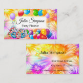 Elegant, stijlvol, kleurrijke ballonnen, Fireworks Visitekaartje (Voorkant / Achterkant)