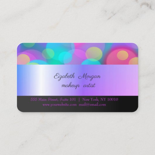 Elegant Stijlvol, kleurrijke Bokeh Lotus Klantenkaartje (Achterkant)