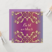 Elegant stijlvol koninklijk goud en Paarse beste w Kaart (Voorkant / Achterkant in situ)