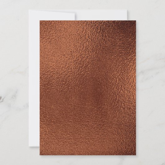 Elegant stijlvol koper Blauwgroen goudhuwelijk uit Kaart (Achterkant)