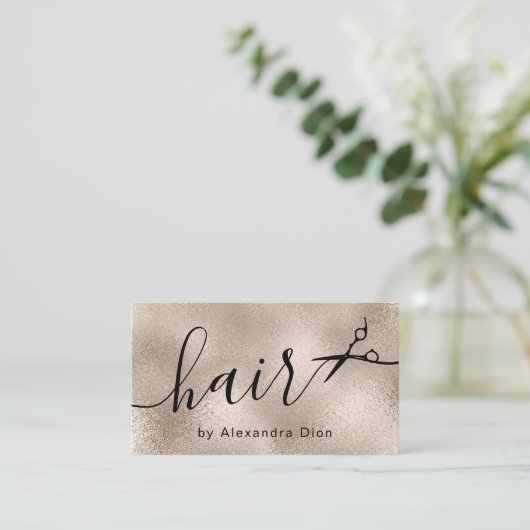 Elegant stijlvol kopergoudschaar visitekaartje (Staand voorkant)