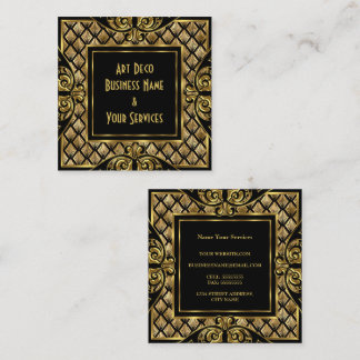 Elegant stijlvol kunstartikel Deco Gold Black  193 Vierkante Visitekaartje