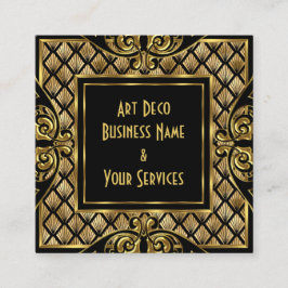 Elegant stijlvol kunstartikel Deco Gold Black  193 Vierkante Visitekaartje