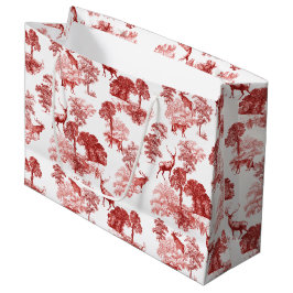 Elegant Stijlvol Landelijk Toile Herten Fox in Woo Groot Cadeauzakje