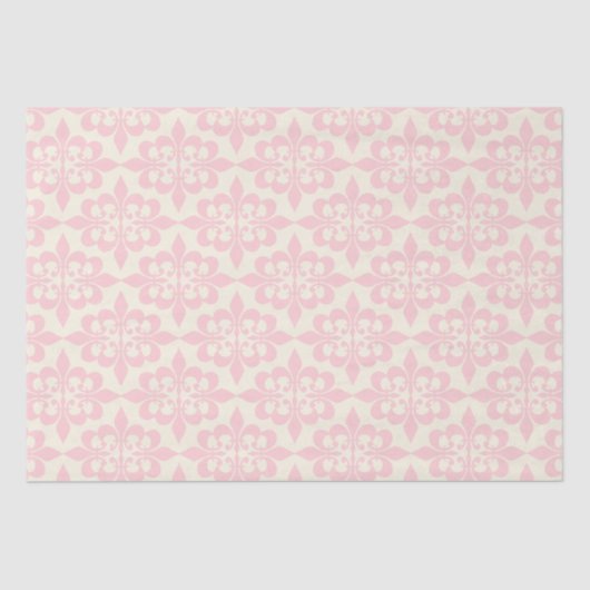 Elegant Stijlvol Licht Baby Roze Damask Decoupage Tissuepapier (Voorkant)