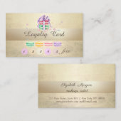 Elegant stijlvol, lichtgevend, stripe Macarons Klantenkaartje (Voorkant / Achterkant)