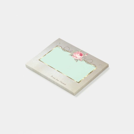 Elegant stijlvol, Lijst, Roos Post-it® Notes (Schuin)