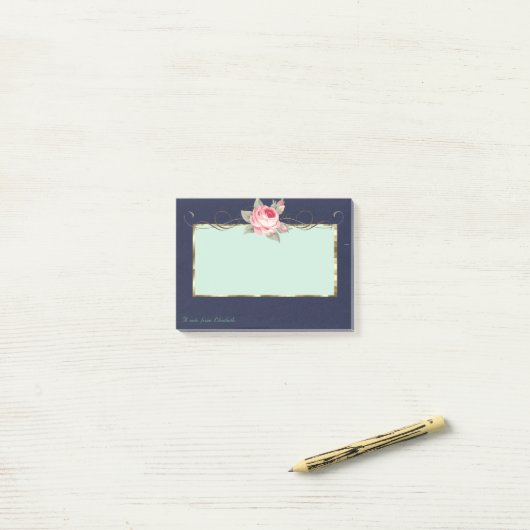 Elegant stijlvol, Lijst, Roos Post-it® Notes (Op bureau)