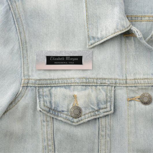 Elegant stijlvol, Lijst, zilveren glitter Naamplaatje (In situ)