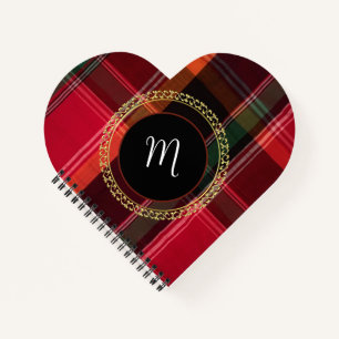 Elegant Stijlvol Madras Plaid Patroon Monogram Notitieboek