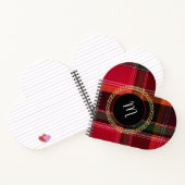 Elegant Stijlvol Madras Plaid Patroon Monogram Notitieboek (Binnen)