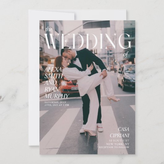 Elegant stijlvol magazine Hoesje bruiloft Kaart (Voorkant)