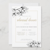 Elegant stijlvol Magnolias Gold-repetitie Kaart (Voorkant)